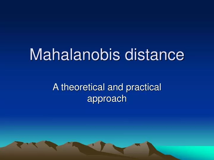 mahalanobis distance