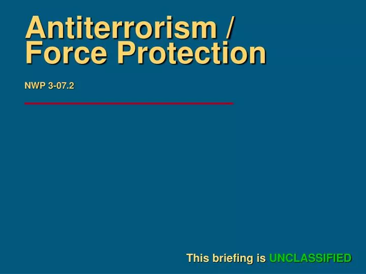antiterrorism force protection nwp 3 07 2