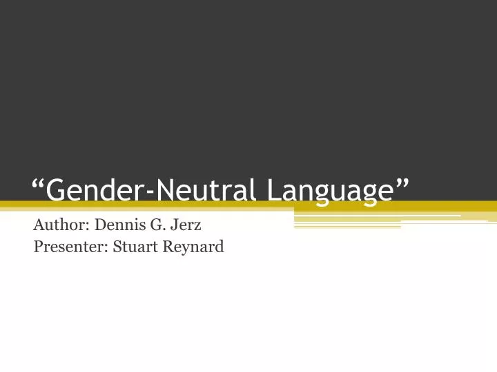 gender neutral language