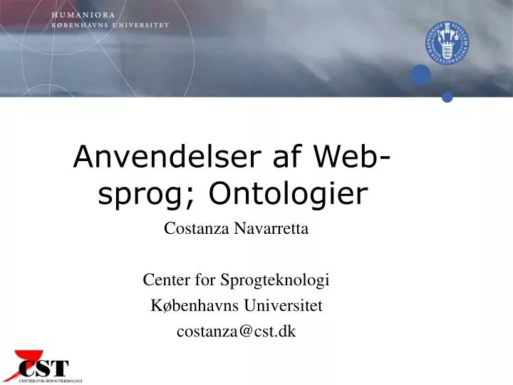 anvendelser af web sprog ontologier