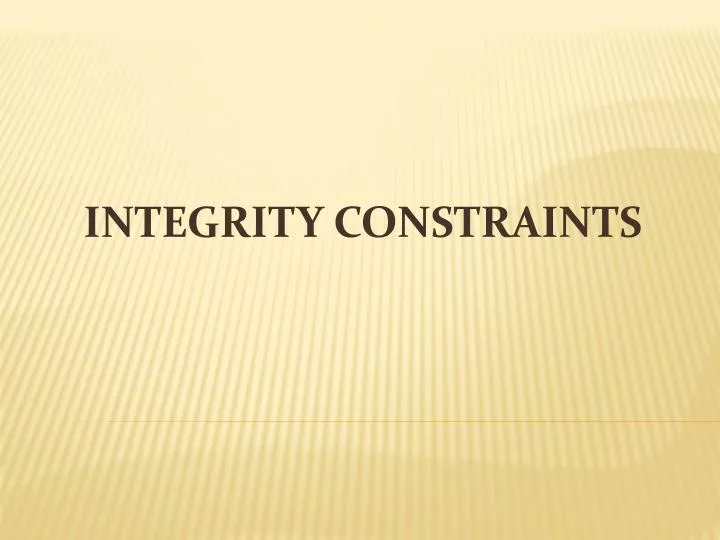 integrity constraints