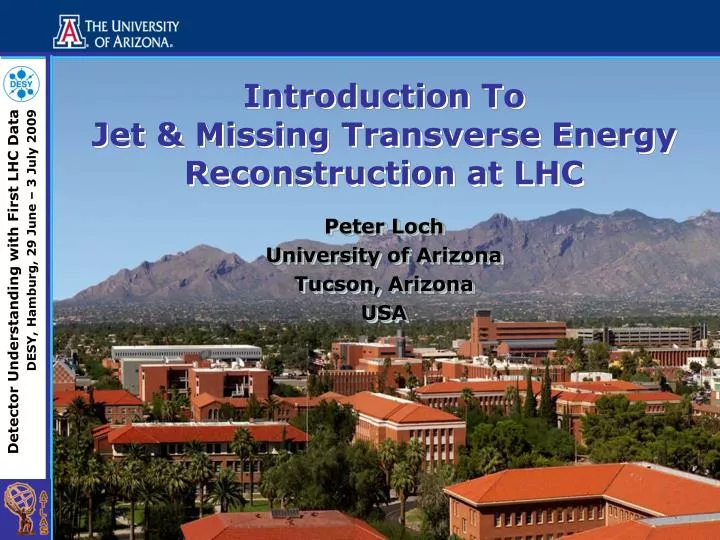 introduction to jet missing transverse energy reconstruction at lhc
