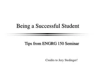 Being a Successful Student