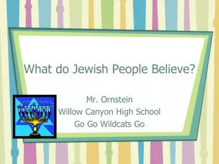What do Jewish People Believe?