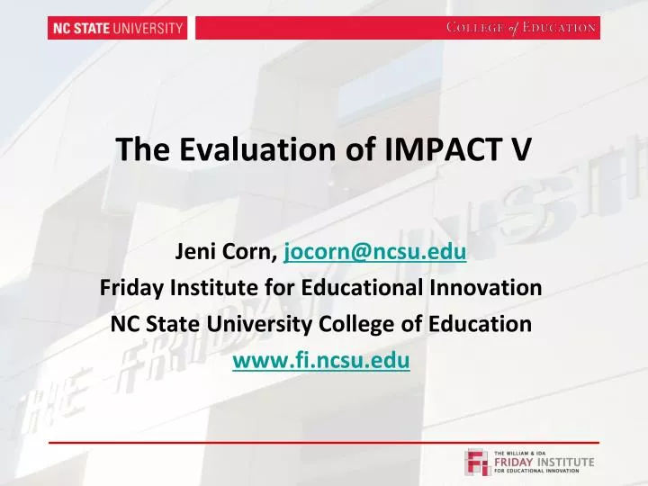 the evaluation of impact v