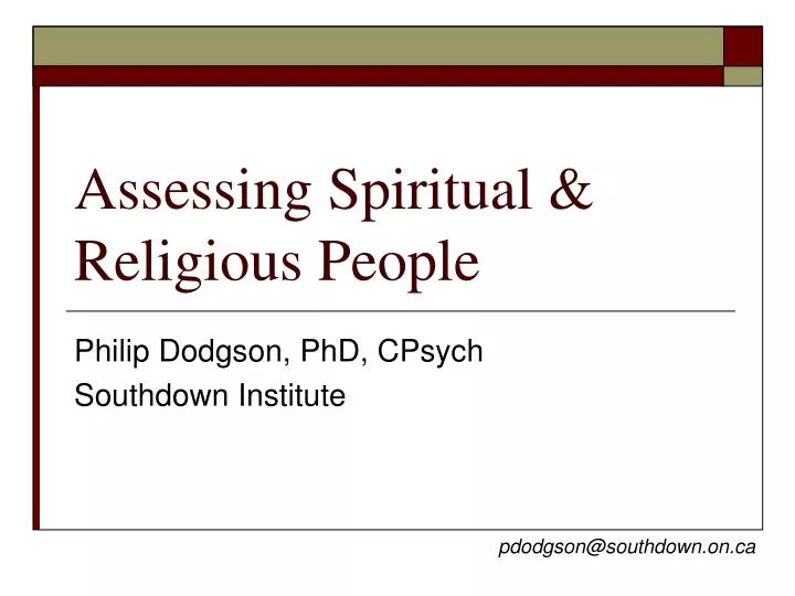 assessing spiritual religious people