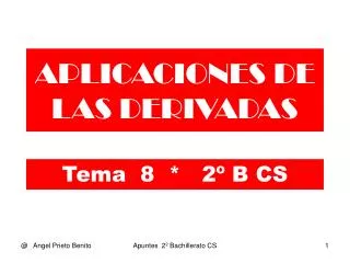 aplicaciones de las derivadas