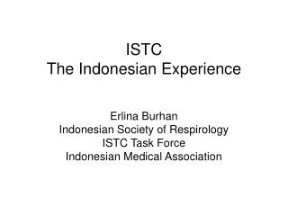 ISTC The Indonesian Experience