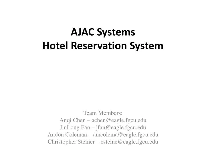 ajac systems hotel reservation system