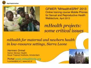 mHealth for maternal and newborn health in low-resource settings, Sierra Leone