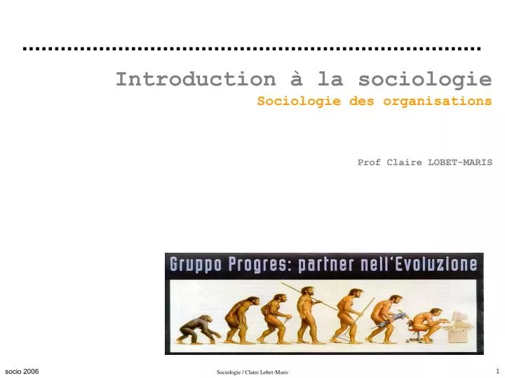 introduction la sociologie sociologie des organisations prof claire lobet maris