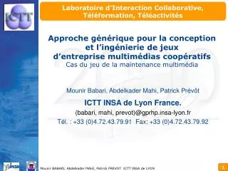 laboratoire d interaction collaborative t l formation t l activit s