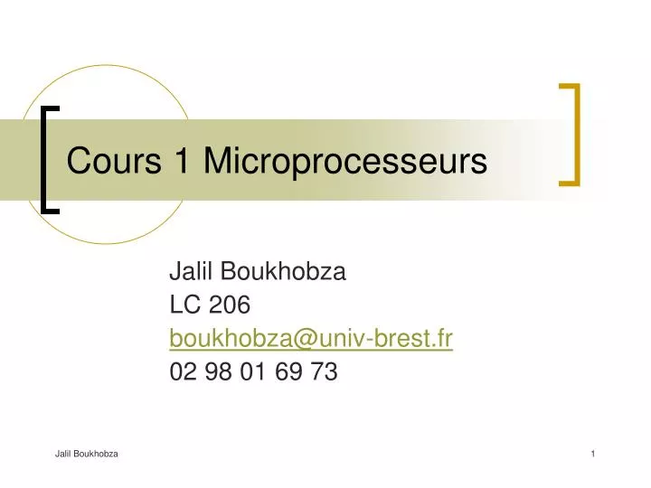 cours 1 microprocesseurs
