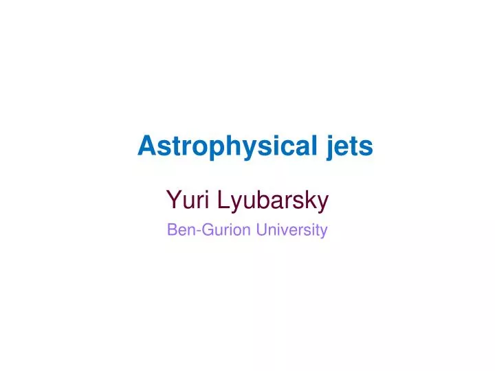 astrophysical jets