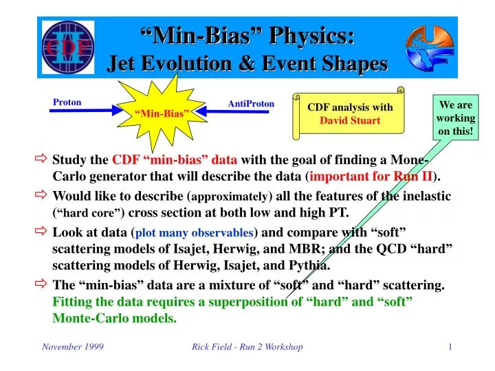 min bias physics jet evolution event shapes