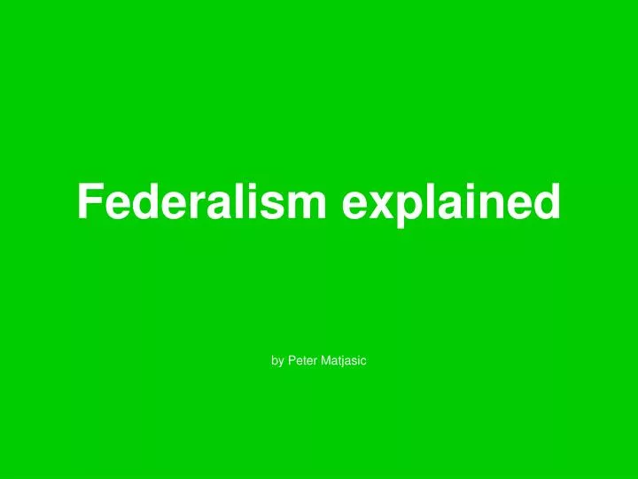 federalism explained