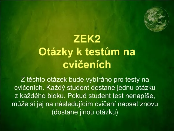 zek2 ot zky k test m na cvi en ch