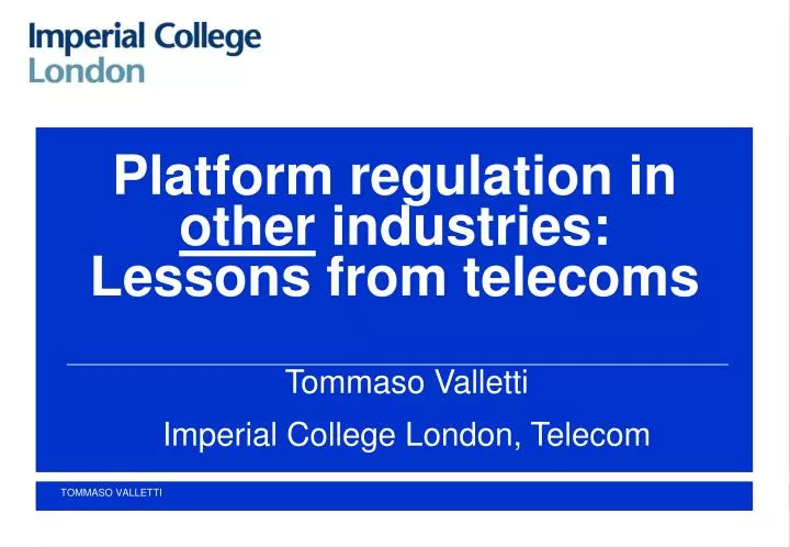 platform regulation in other industries lessons from telecoms