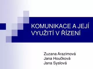 komunikace a jej vyu it v zen