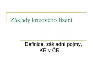 z klady krizov ho zen