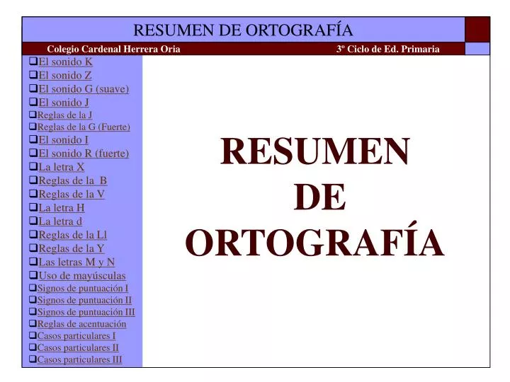 resumen de ortograf a