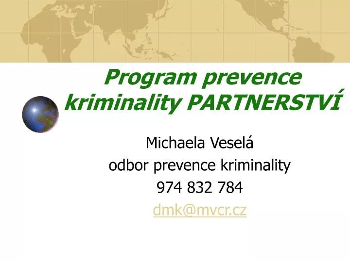 program prevence kriminality partnerstv