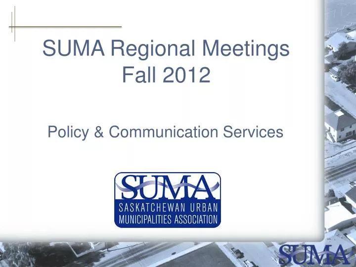 suma regional meetings fall 2012