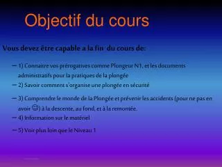 objectif du cours