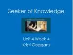 Seeker of Knowledge - slide 1