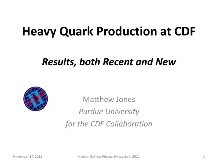 heavy quark production at cdf results both recent and new