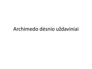 archimedo d snio u daviniai