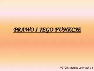 prawo i jego funkcje