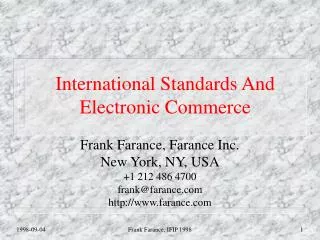 International Standards And Electronic Commerce