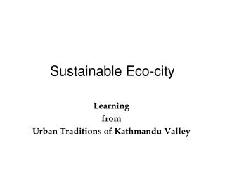Sustainable Eco-city