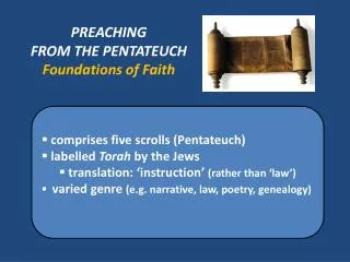 PREACHING FROM THE PENTATEUCH Foundations of Faith