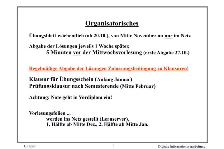 organisatorisches