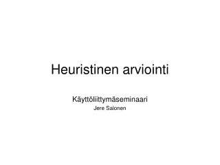 heuristinen arviointi