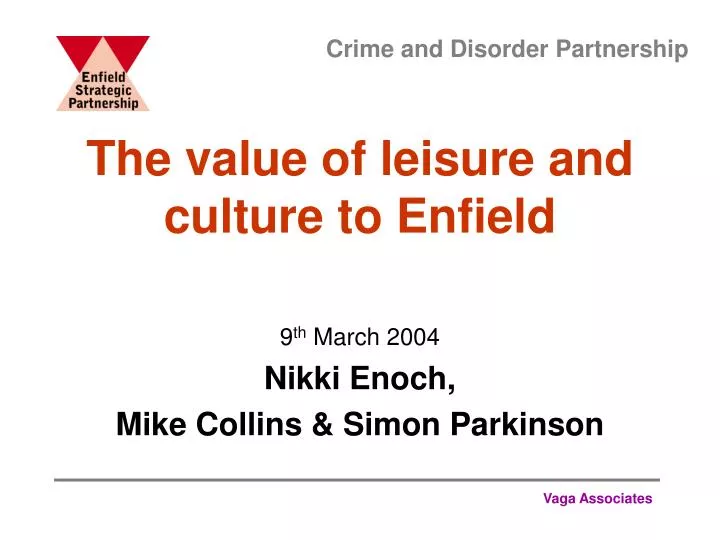 the value of leisure and culture to enfield