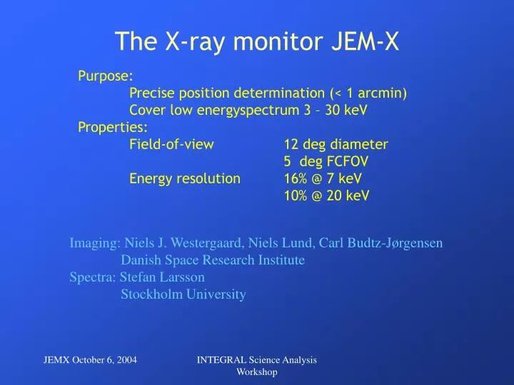 the x ray monitor jem x