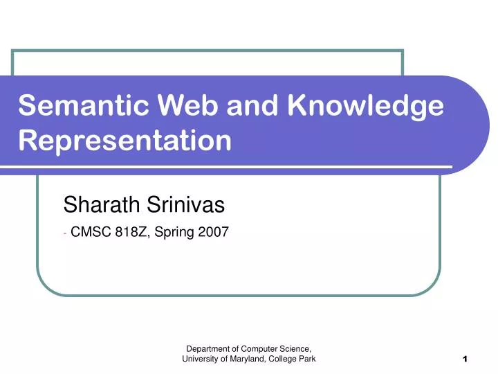 semantic web and knowledge representation