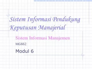 sistem informasi pendukung keputusan manajerial