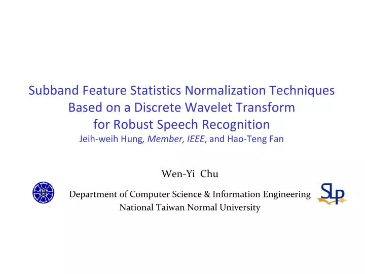 wen yi chu department of computer science information engineering national taiwan normal university