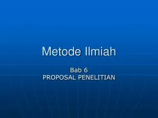metode ilmiah