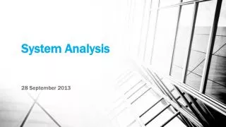 system analysis