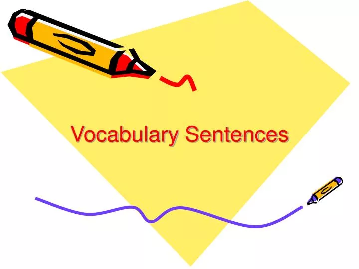 vocabulary sentences