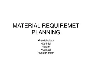 material requiremet planning