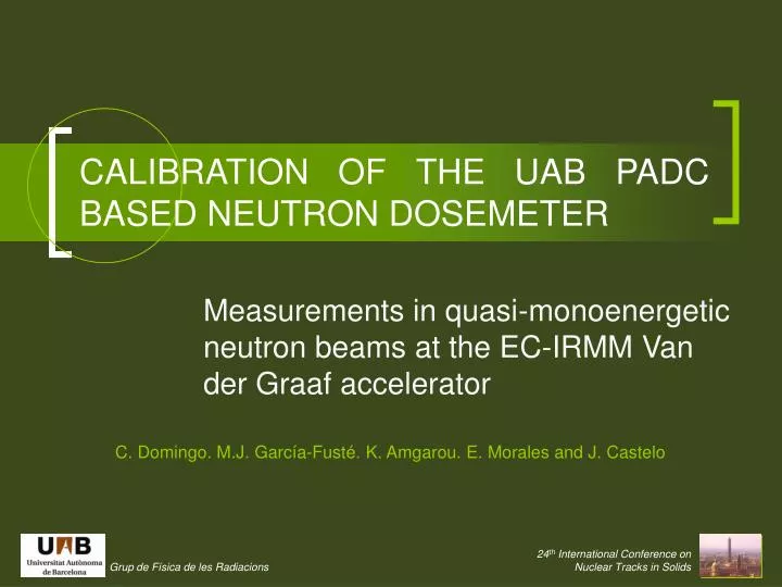 calibration of the uab padc based neutron dosemeter