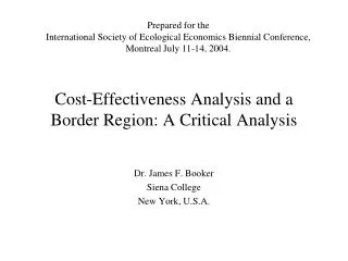 Cost-Effectiveness Analysis and a Border Region: A Critical Analysis