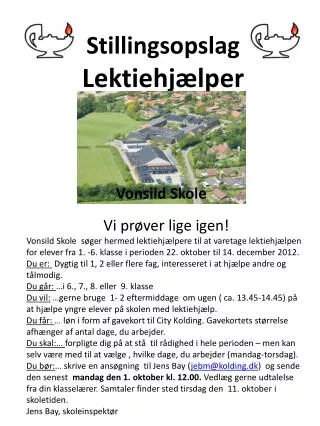 stillingsopslag lektiehj lper