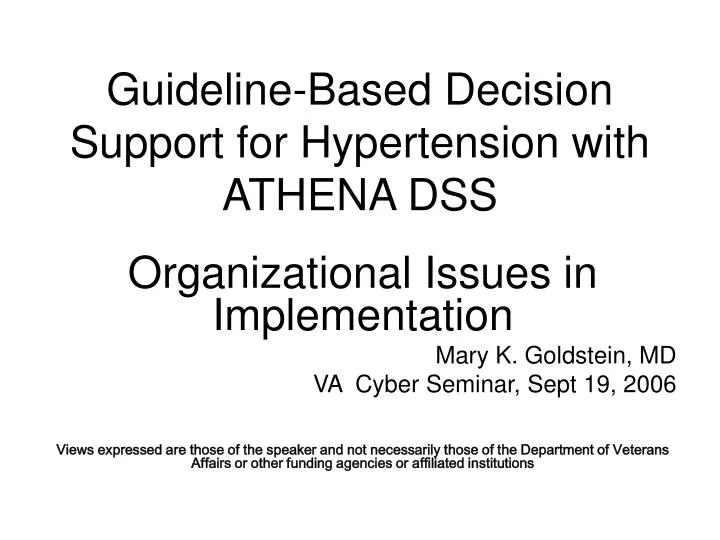 guideline based decision support for hypertension with athena dss